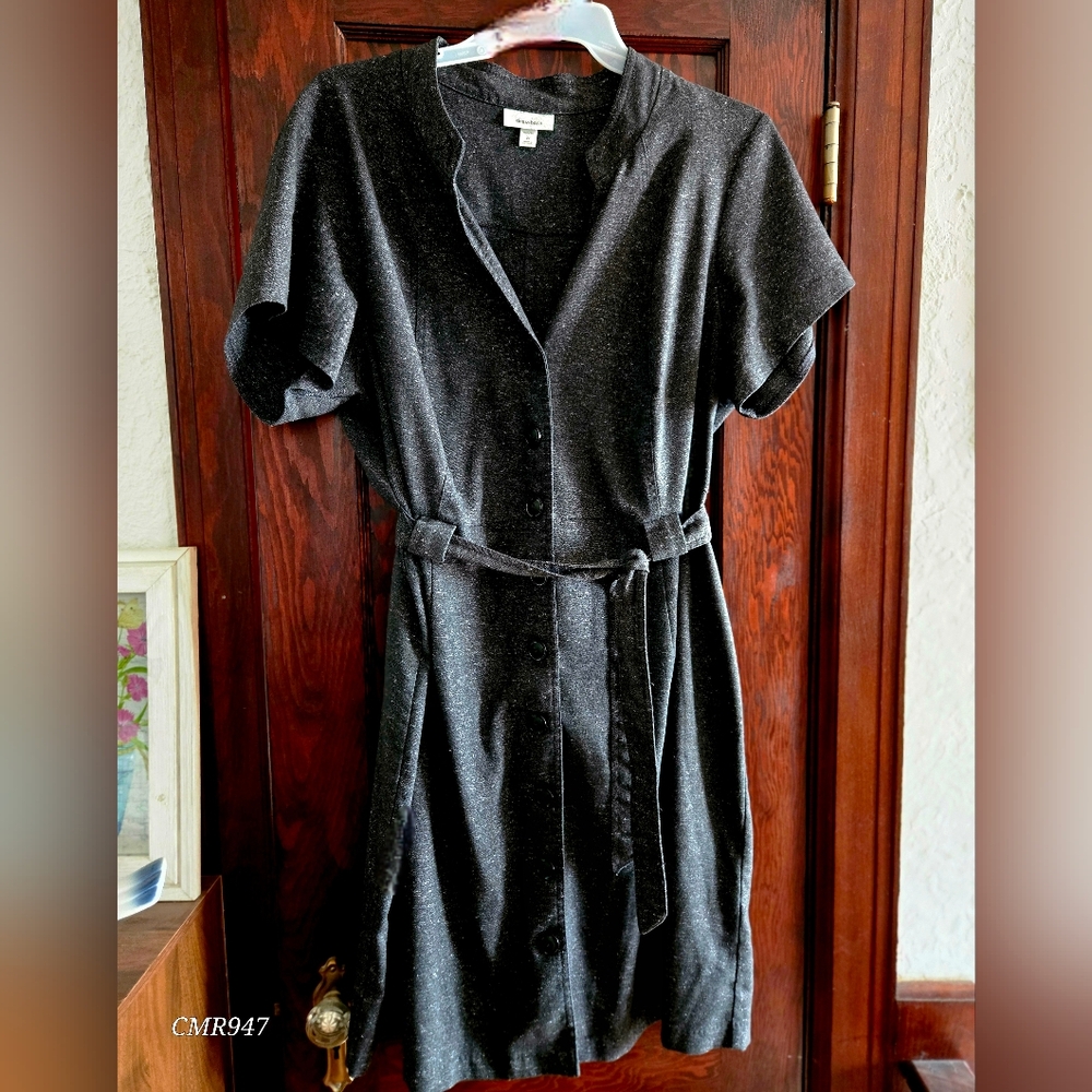 dressbarn Charcoal Black Textured Knit Top